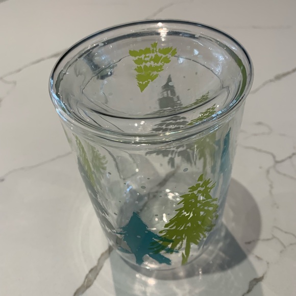 David’s Tea Double Walled Glass Nordic Mug - Christmas Colourful Trees - Picture 3 of 3